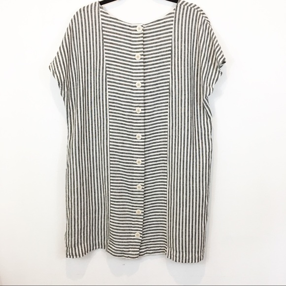 Madewell Linen Blend Button Back Shift Dress Sz XL - Picture 4 of 11